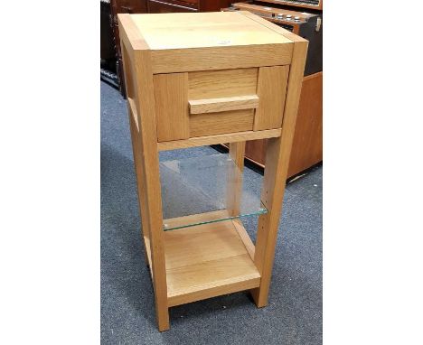 MODERN SINGLE DRAWER WITH GLASS SHELF UNIT