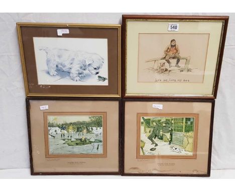 GROUP OF 4, MAINLY DOG-RELATED, COLOUR PRINTS, LOVE ME, LOVE MY DOG, ANOTHER DOG PRINT AND TWO CECIL ALDIN PRINTS PICTURES FR