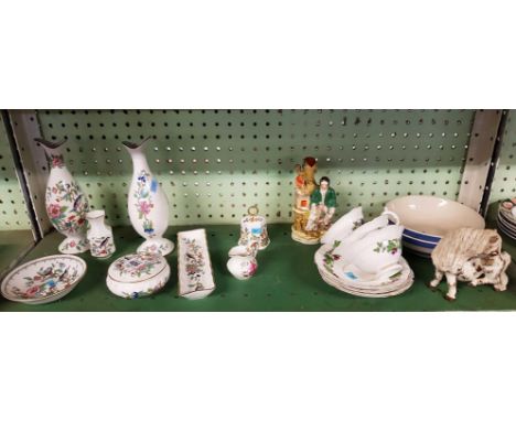 SHELF OF AYNSLEY CHINAWARE ETC