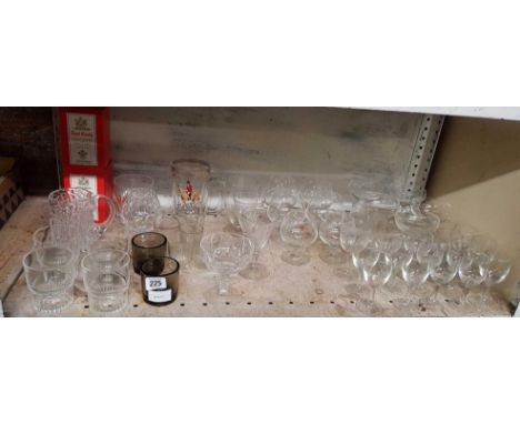 SHELF OF MIXED DRINKING GLASSES