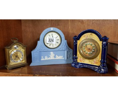 WEDGWOOD MANTEL CLOCK & 2 OTHER CLOCKS