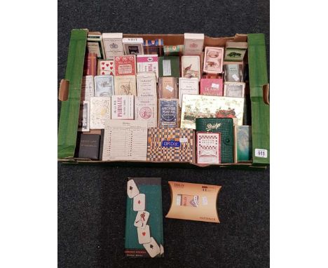 CARTON OF MISC VINTAGE PLAYING CARDS & CARD GAMES
