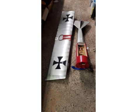 PART BUILT MODEL OF A FIRST WORLD WAR GERMAN AEROPLANE WITH 55" WING SPAN
