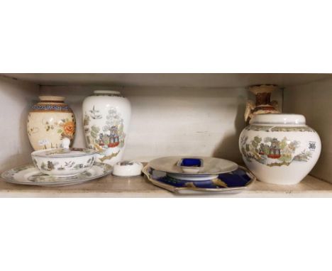 SHELF OF ORIENTAL CHINAWARE