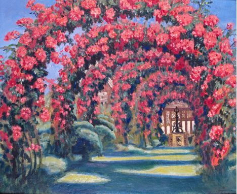 ‡ Frank O. Salisbury (1874-1962) Rose Arches Signed and dated 7.7.50 Oil on board 64 x 76cm; 25¼ x 30in Provenance: By direct