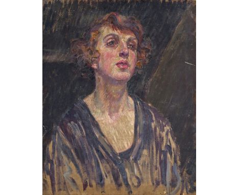‡ Gladys D. Davison (1849-1922) Portrait of the artist’s sister J. D. Davison 1911-1916 Signed verso Oil on canvas, unframed 