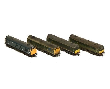 Four Bachmann 00 gauge diesel locomotives, D5198, D7585, D5234 &amp; D5202