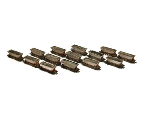 Fourteen 00 gauge hopper wagons