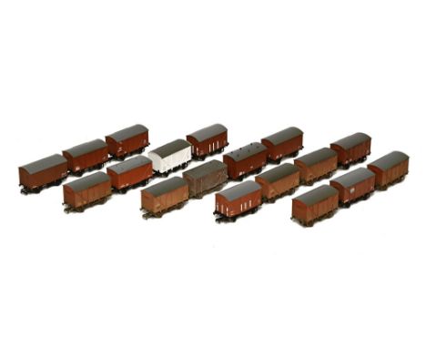 Eighteen Bachmann goods vans 