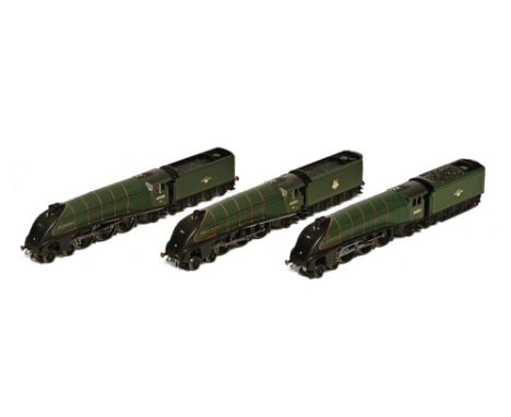 Three Hornby 00 gauge 4-6-2 steam locomotives, Quicksilver, Golden Eagle &amp; Andrew K McCosh 