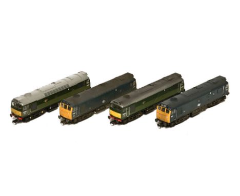 Four Bachmann 00 gauge diesel locomotives, D7646, D5237, D5233 &amp; D7507