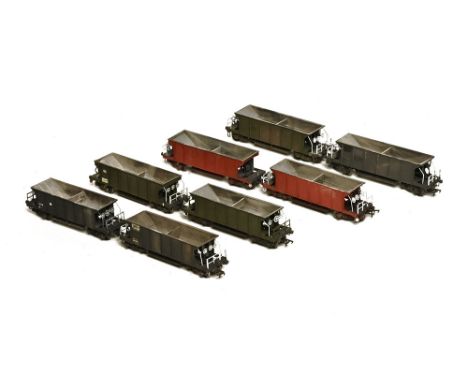 Eight Walrus Ballast Hopper wagons, kit built   