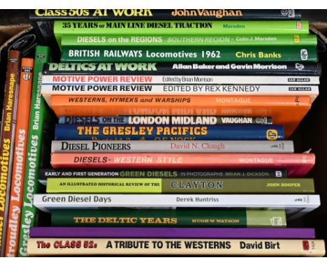 Collection of twenty two railway books on diesel locomotives, class 50's at work, green diesel days, the class 52's, The Gres