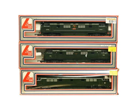Three Lima diesel locomotives, D850 Swift, D1003 Western Pioneer and D852 