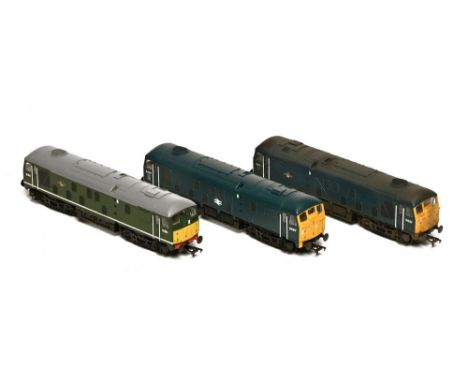 Three Bachmann 00 gauge diesel locomotives, D5011, D5087, D5021 