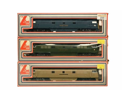 Three Lima 00 gauge diesel locomotives, D1071 Wester Renown, D1003 Western Pioneer and D1023 Western Enterprise 