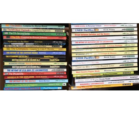 Collection of thirty four railway books, mostly Ian Allen publications, West Country engine sheds, The Hay Days of the Deltic