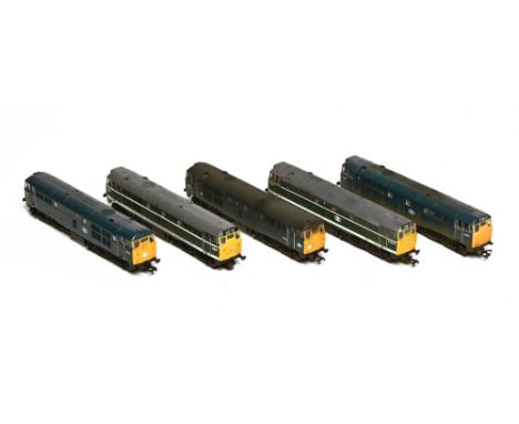 Four Lima 00 gauge diesel locomotives, D5587, D5504, D5501, D5693 &amp; D5843