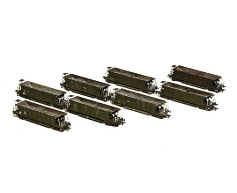 Eight kit built Whale hopper wagons