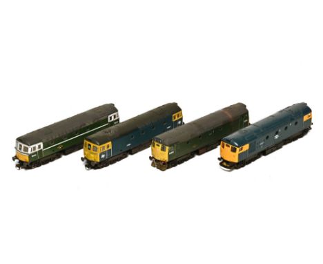 Four Lima 00 gauge diesel locomotives, D6503, D6524, D26027 &amp; D5355