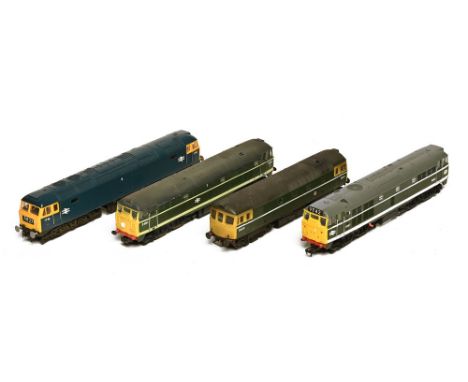 Four 00 gauge Lima diesel locomotives, D5557, D6570, D551 &amp; D1718