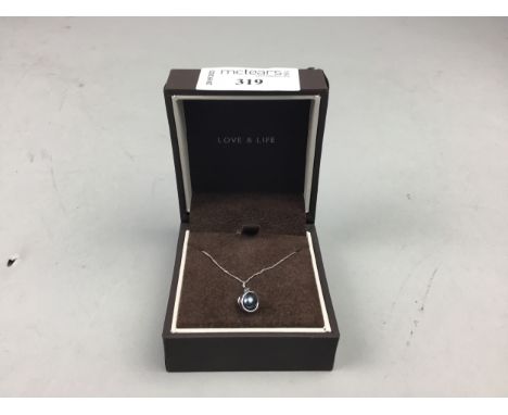 BLACK PEARL PENDANT, on chain, each marked 375