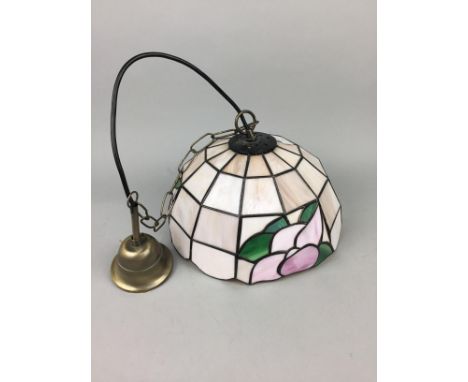 LEADED GLASS CEILING LIGHT HANGING