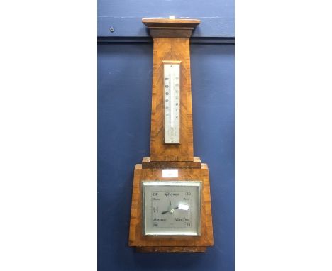 WALNUT WALL BAROMETER