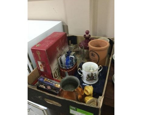 LOT OF MIXED CERAMICS, along with glassware and metalware