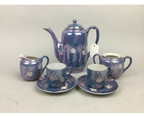JAPANESE HAND PAINTED PART COFFEE SERVICE, along with a Poole part tea service