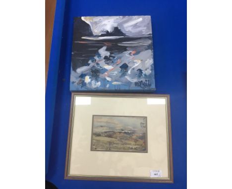 DON MCNEIL, SUDDENLY A SPLASH OF LIGHT, TALISKER BAY, oil on canvas, signed, 30cm x 30cm, along with three other pictures (4)