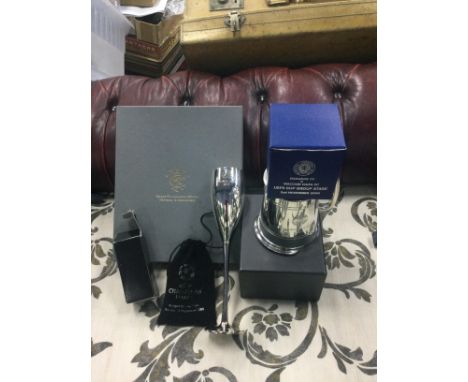 COLLECTION OF RANGERS F.C. GIFTS, all gifts from European fixtures circa 2000s, including a thermometer, silver plated Champa