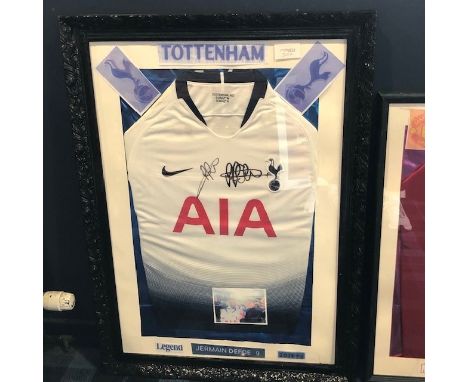TOTTENHAM HOTSPURS JERSEY, signed by Jermain Defoe, framed and under glass, 91cm x 65.5cm