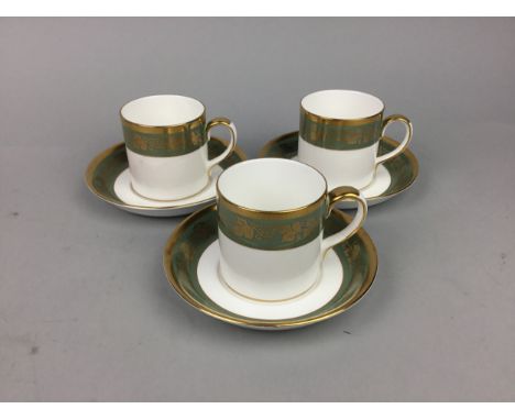 CROWN STAFFORDSHIRE ‘LANDSDOWNE’ TEA SERVICE, comprising six cups and saucers, along with a Soho Pottery Tunstall Milan ewer 