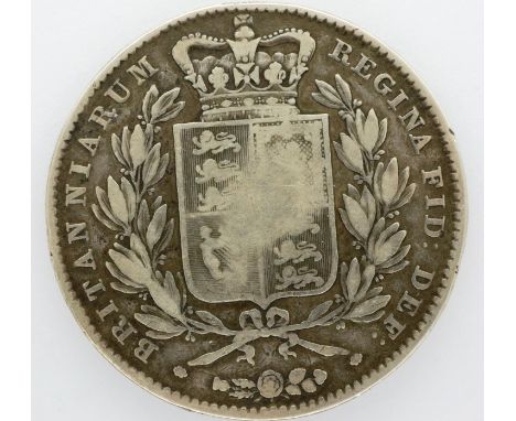 1845 Queen Victoria silver crown. P&amp;P Group 0 (£5+VAT for the first lot and £1+VAT for subsequent lots) 