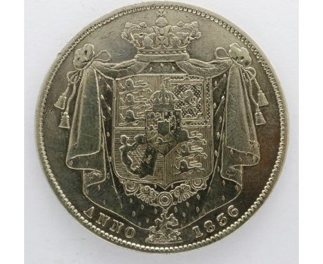 1836 William IV silver half crown. P&amp;P Group 0 (£5+VAT for the first lot and £1+VAT for subsequent lots) 