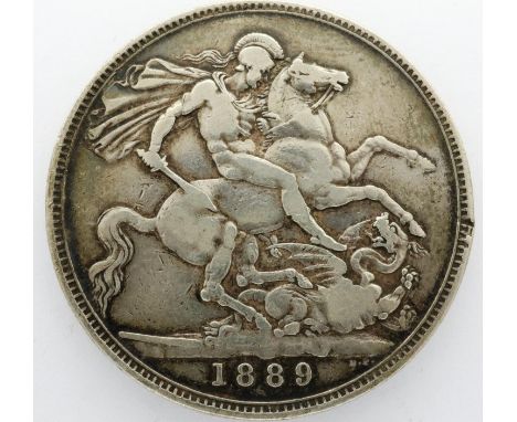 1889 Queen Victoria Jubilee silver crown. P&amp;P Group 0 (£5+VAT for the first lot and £1+VAT for subsequent lots) 