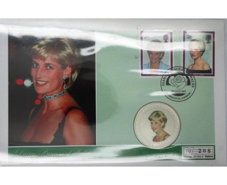 Westminster Mint 2007 silver coin cover, Diana Princess of Wales, limited to 450, this being number 208. P&amp;P Group 0 (£5+