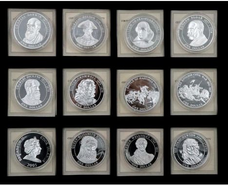 British History twelve one ounce 500 silver coins in presentation box. P&amp;P Group 0 (£5+VAT for the first lot and £1+VAT f