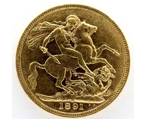 1891 Jubilee head Victoria sovereign. P&amp;P Group 0 (£5+VAT for the first lot and £1+VAT for subsequent lots) 
