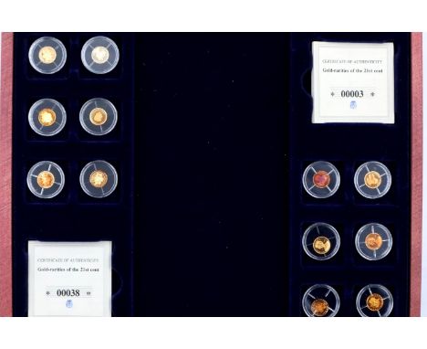 Gold replicas of the 21st century, twelve coins in total, all 14ct gold, 6g in total. P&amp;P Group 0 (£5+VAT for the first l