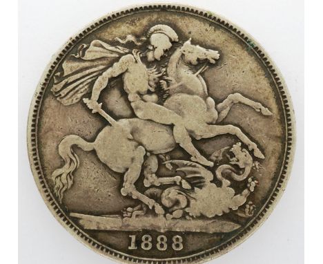 1888 silver crown of Queen Victoria. P&amp;P Group 0 (£5+VAT for the first lot and £1+VAT for subsequent lots) 