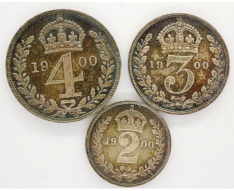 1900 Queen Victoria silver maundy (3). P&amp;P Group 0 (£5+VAT for the first lot and £1+VAT for subsequent lots) 