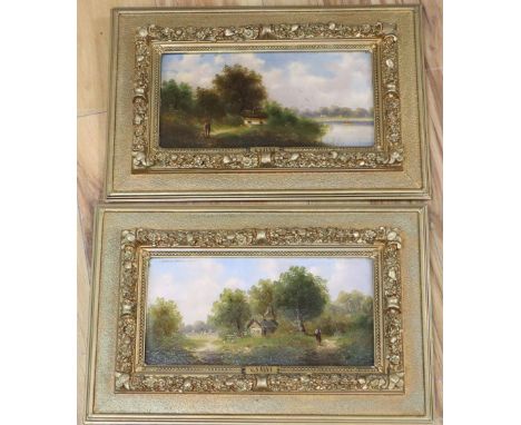 G.Salvi, a pair of oils on panel, 'Rustic landscape'