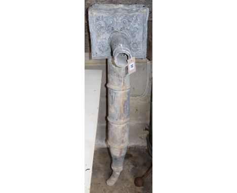 A 19th century lead rain water hopper, H.103cm
