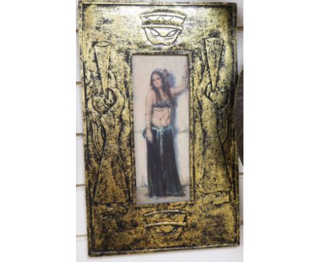 Ken Moroney, oil on panel, Arab dancing girl, signed, 29 x 11cm