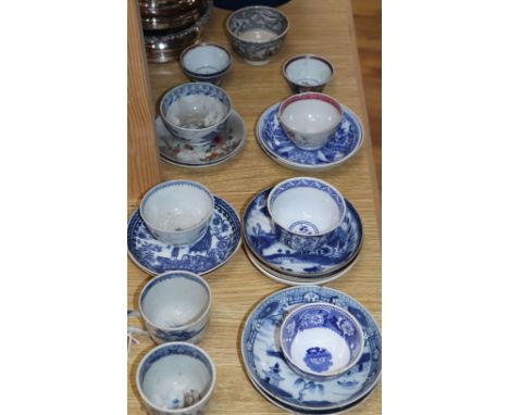 A quantity of Chinese ceramic tea bowls and saucers