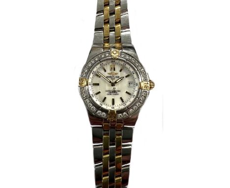 Breitling - A diamond set two-colour 'Starliner' wristwatch, circa 2007, reference number B71340, serial number 977473, the s
