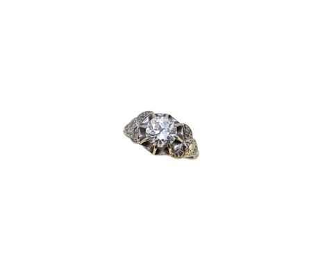 An early 20th century diamond ring, claw set old European cut diamond, approximately 6.65 x 6.55 x 4.15mm, estimated approxim