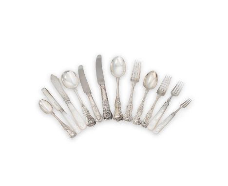 A 76-piece set of Edward VII silver flatware with 92 additions, mark of Josiah Williams &amp; Company (George Maudsley Jackso